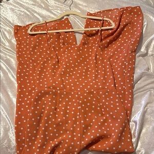 Sage Orange Polka Dot Jumpsuit